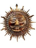 Black Metal Antique Wall Hanging Decor of Sun / Surya - 16" # 3